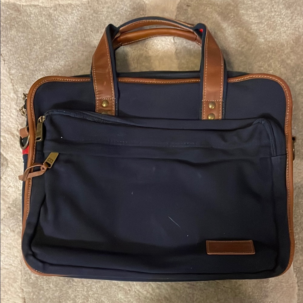 Brand New Tommy Hilfiger Navy and Brown Men's Bag